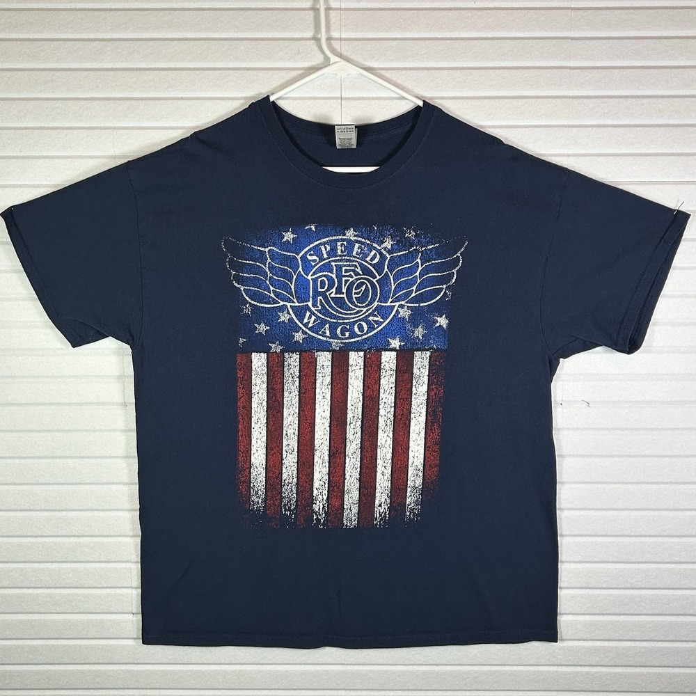 REO Speedwagon Tour 2019 T Shirt Mens XL Navy Concert Band Graphic Double Sided